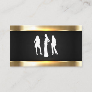 Gold Metallic   Glossy Metal Trim   Black Mesh Business Card