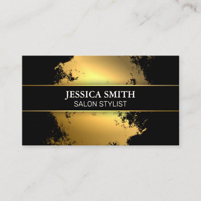 Gold Metallic | Gold Foil Specks Background Business Card (Front)