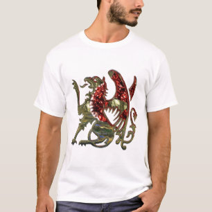 Gold Metallic Griffin Mediaeval Eagle Lion T-Shirt
