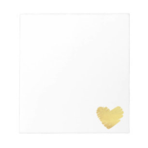 Gold Metallic  hearts pattern Notepad
