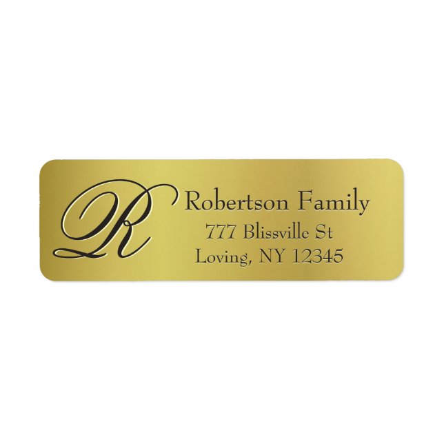 Gold Metallic Look Return Address Label (Front)