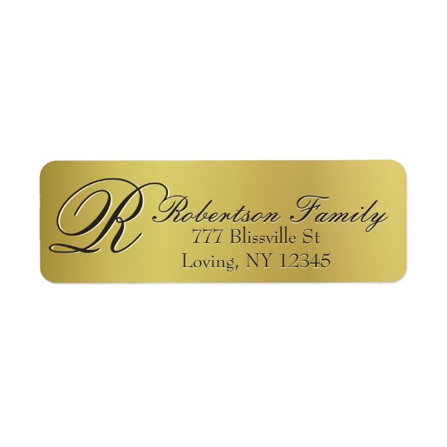 Gold Metallic Look Return Address Label (Front)