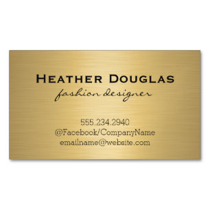 Gold Metallic Lux Magnetic Business Card