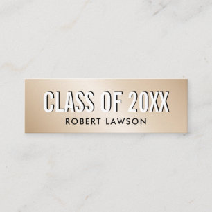 Gold Metallic Luxe Class Graduation Name Card