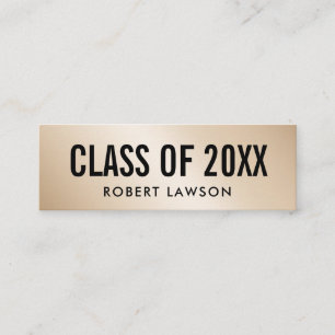 Gold Metallic Luxe Class Graduation Name Card