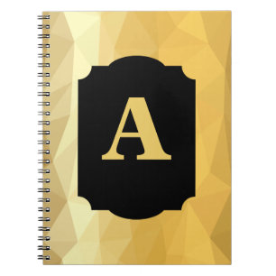 Gold metallic luxury black personal monogram notebook