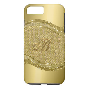 Gold Metallic Print With Diamonds Pattern iPhone 8 Plus/7 Plus Case