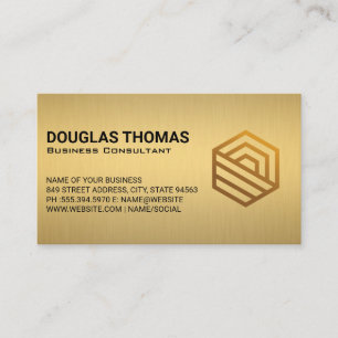 Gold Metallic Realtor Logo Business Card