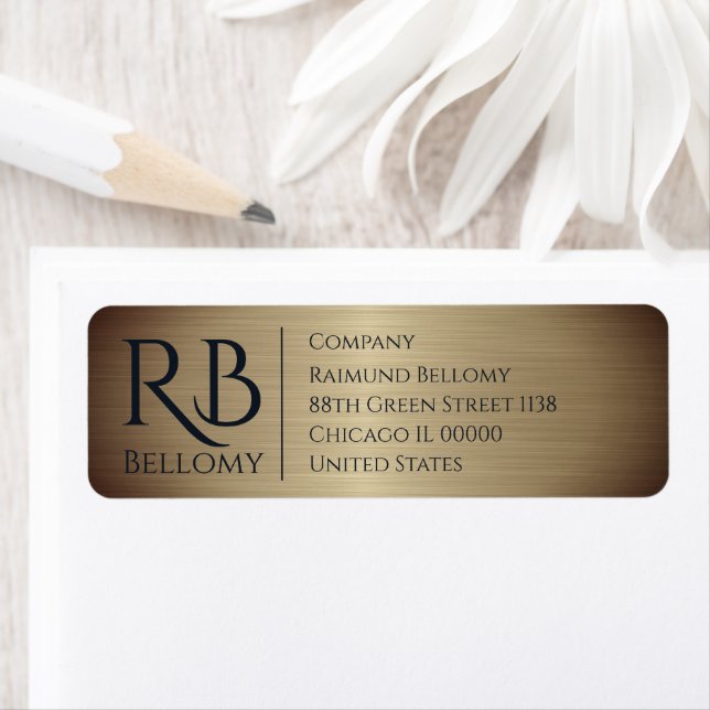 Gold Metallic Return Address Label (Insitu)
