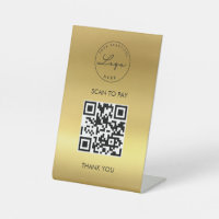 Gold Metallic Scan Me QR Code Logo