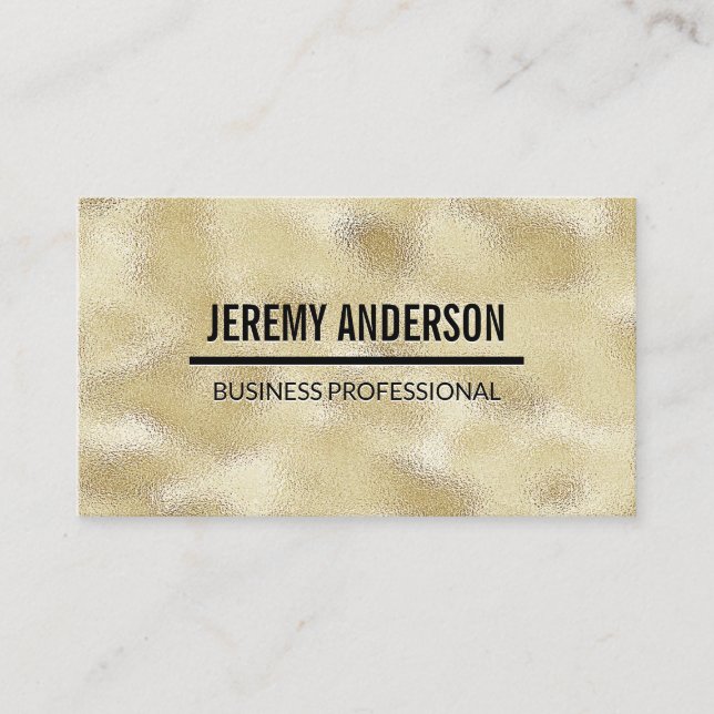 Gold Metallic Shimmer Shine Business Card (Front)