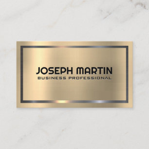 Gold Metallic Silver Frame Business Card