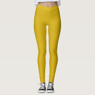 Gold Metallic solid plain colour Leggings