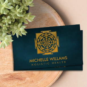 Gold Metallic Sri Yantra / Sri Chakra Business Card