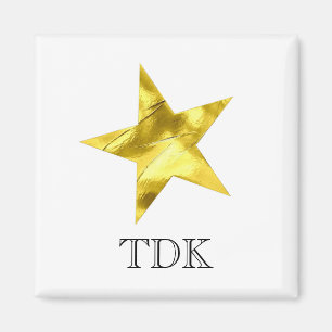 Gold metallic star stylish personalised custom magnet