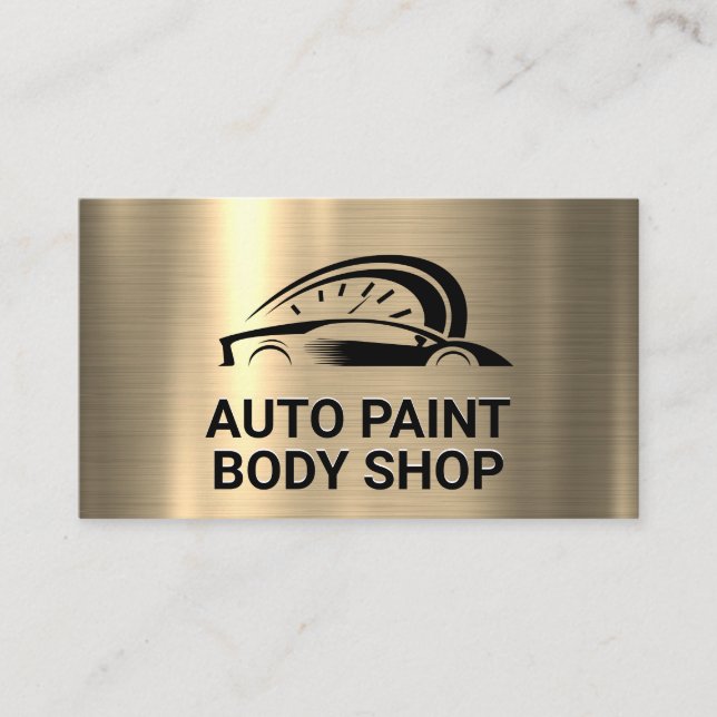 Gold Metallic | Stylised Car Logo  Business Card (Front)