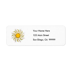 Gold Metallic Super Sun Sign Return Address Label