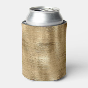 Gold metallic texture rustic shimmer stylish can cooler
