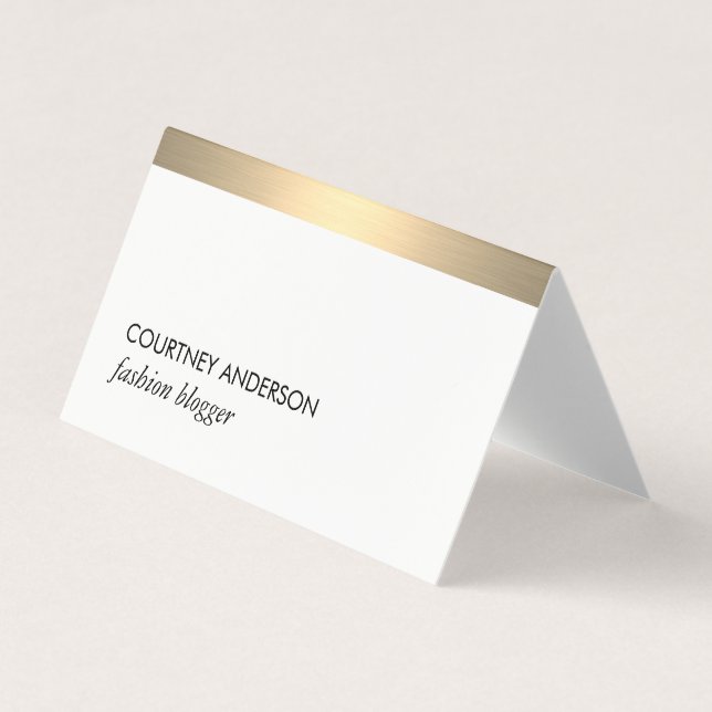 Gold Metallic Trim Business Card (Front)