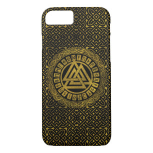 Gold  Metallic Valknut Symbol iPhone 8/7 Case