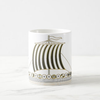 Gold Metallic Viking Longboat Mug