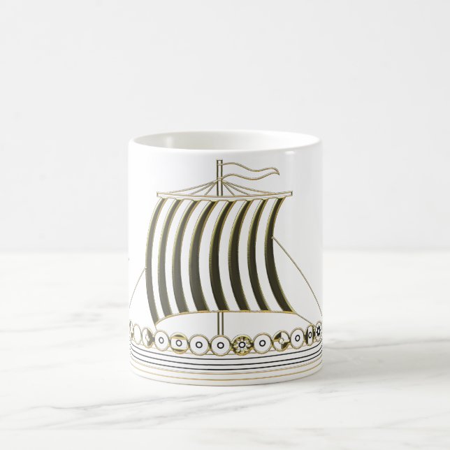 Gold Metallic Viking Longboat Mug (Center)