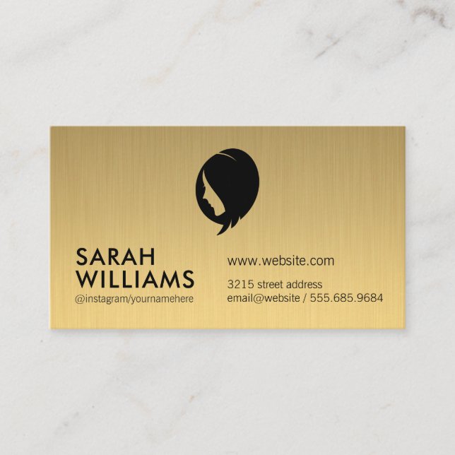 Gold Metallic | Womens Beauty Business Card (Front)
