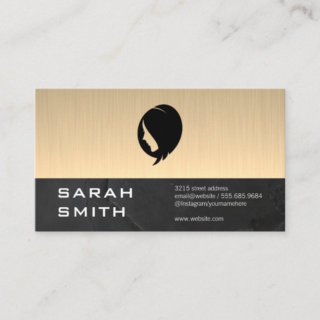 Gold Metallic | Womens Beauty | Slate Business Card (Front)