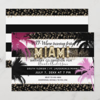 Gold Miami Glitter Glam Palm Trees Birthday Party