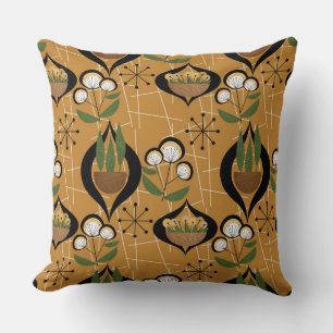 Gold Mid-Century   Plants in Pots   Atomic Cushion