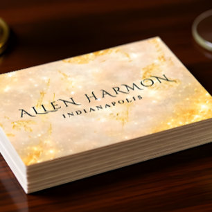 Gold Minimal Custom Family Name   5-Minute Edit Business Card