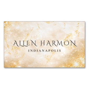 Gold Minimal Custom Family Name 5-Minute Edit Magnetic Business Card