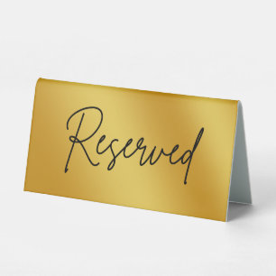 Gold Minimal Design Reserved Table Tent Sign