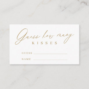 Gold minimal modern guess how many kisses game enclosure card