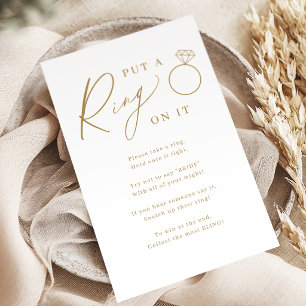 Gold minimal put a ring on it bridal shower game