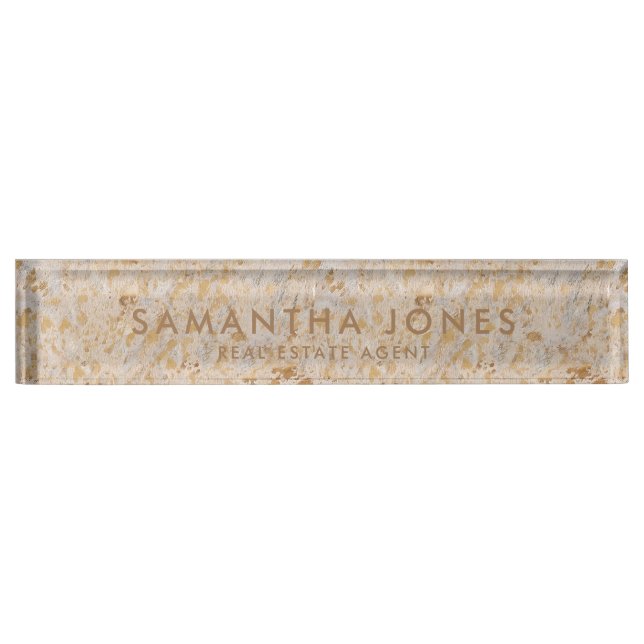 Gold Minimal Real Estate Agent Nameplate (Front)