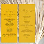 Gold Minimal Script Text Wedding Program Rack Card<br><div class="desc">Minimal simple Text and script Wedding program that you can customise and personalise by yourself. The wedding program comes in a basic but elegant design with an affordable price in case you are searching for affordable wedding stationery.</div>