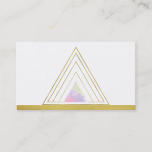 *~*  Gold Minimal Triangle Sacred Geometry Alchemy Business Card