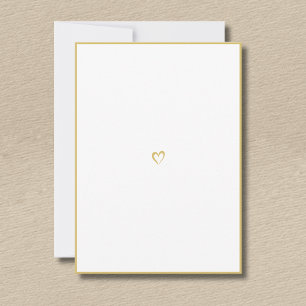 Gold Minimalist Border Little Heart No Text  Card