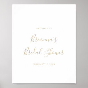 Gold Minimalist Bridal Shower Welcome Poster