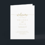 Gold Minimalist Calligraphy Folded Wedding Program<br><div class="desc">This gold minimalist calligraphy folded wedding program is perfect for a rustic wedding. The simple and elegant design features classic and fancy script typography in gold. Include a quote or short message,  order of service,  wedding party and thank you message.</div>