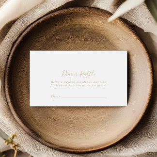 Gold Minimalist Diaper Raffle Ticket Enclosure Card