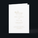 Gold Minimalist Folded Wedding Program<br><div class="desc">This gold minimalist folded wedding program is perfect for a modern wedding. The simple and elegant design features classic and fancy script typography in gold. Include a quote or short message,  order of service,  wedding party and thank you message.</div>