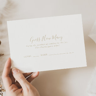 Gold Minimalist Guess How Many Game Card