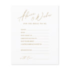 Gold minimalist modern wedding advice & wishes