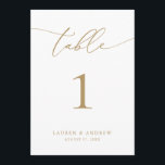 Gold Minimalist Modern Wedding-Event Table Number<br><div class="desc">(**PLEASE NOTE: To order,  simply adjust your table number (and name/date) and add each number to your cart separately. Then check out once you are finished.) Beautiful,  elegant,  modern and minimalist,  table number card. Fully customisable with your names (or Event Name) and Date.</div>