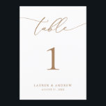 Gold Minimalist Modern Wedding Event Table Numbers<br><div class="desc">Size 5x7 (**PLEASE NOTE: To order,  simply adjust your table number (and name/date) and add each number to your cart separately. Then check out once you are finished.) Beautiful,  elegant,  modern and minimalist,  table number card. Fully customisable with your names (or Event Name) and Date.</div>