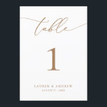 Gold Minimalist Modern Wedding Event Table Numbers<br><div class="desc">Size 5x7 (**PLEASE NOTE: To order,  simply adjust your table number (and name/date) and add each number to your cart separately. Then check out once you are finished.) Beautiful,  elegant,  modern and minimalist,  table number card. Fully customisable with your names (or Event Name) and Date.</div>