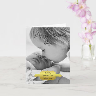 Gold Minimalist Photo Mother's Day Card
