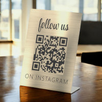 Gold Minimalist QR Code Follow Us on Instagram